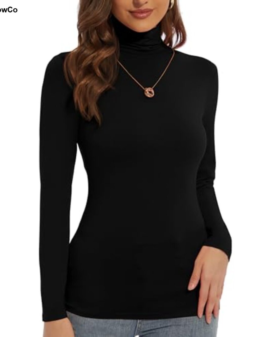 Women's Turtleneck Long Sleeve Slim Fitted Lightweight Base Layer Casual Top